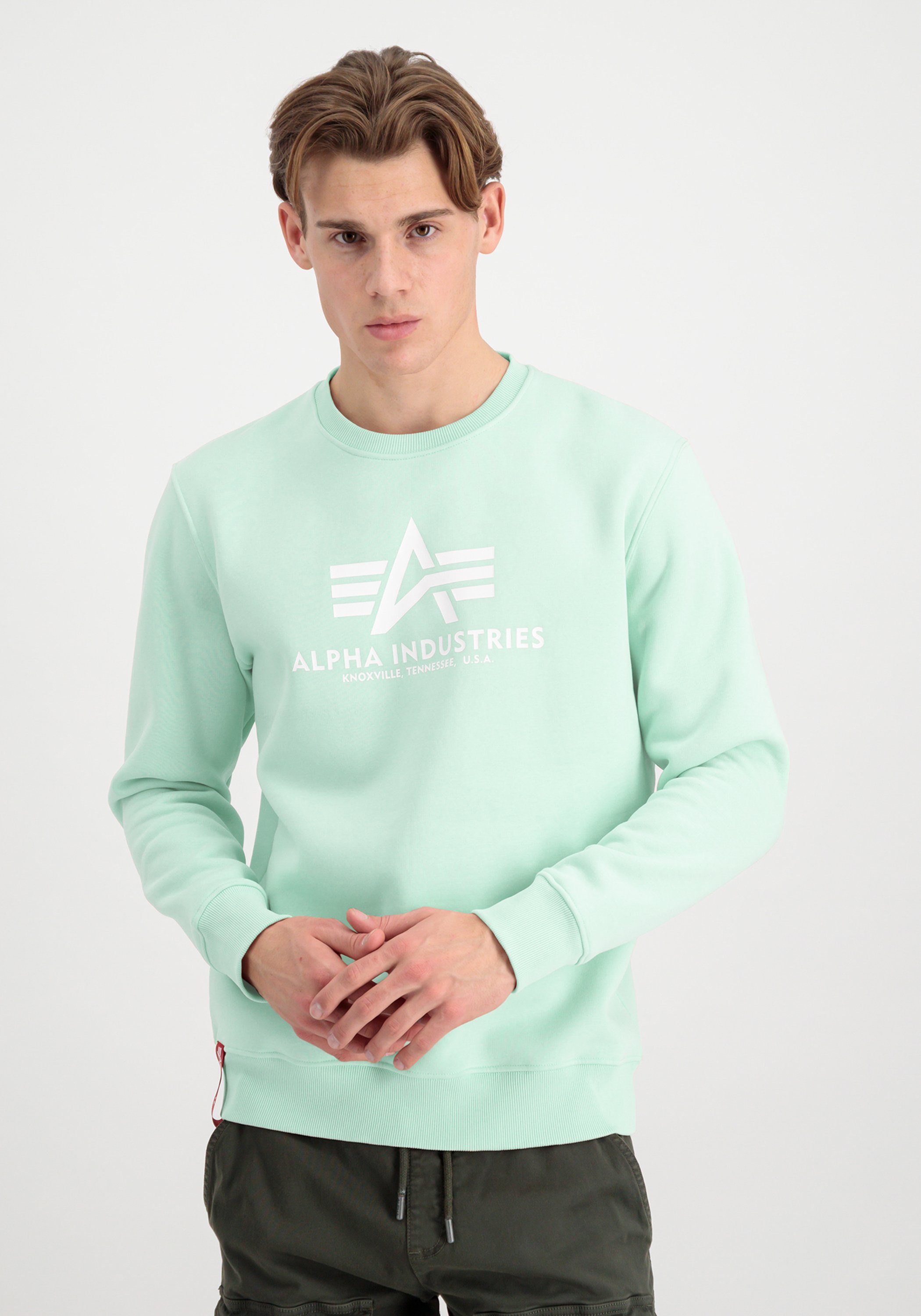 Alpha Men Sweatshirts Basic mint - Industries Sweater Alpha Sweater Industries