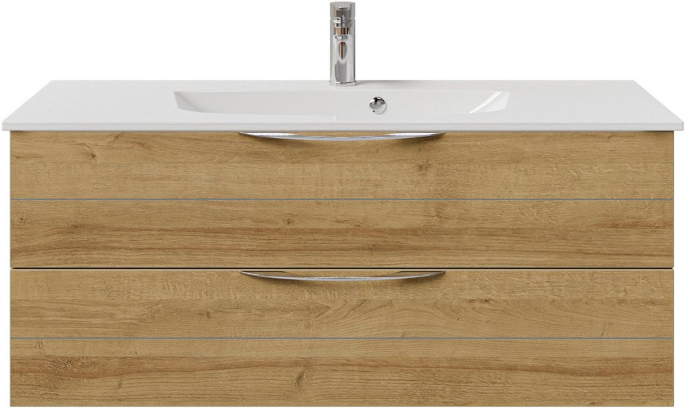Thumbnail - Saphir Waschtisch Serie 6025 Mineralmarmor-Waschtisch mit Unterschrank, 117 cm breit (2-St), Waschplatz mit 2 Schubladen...