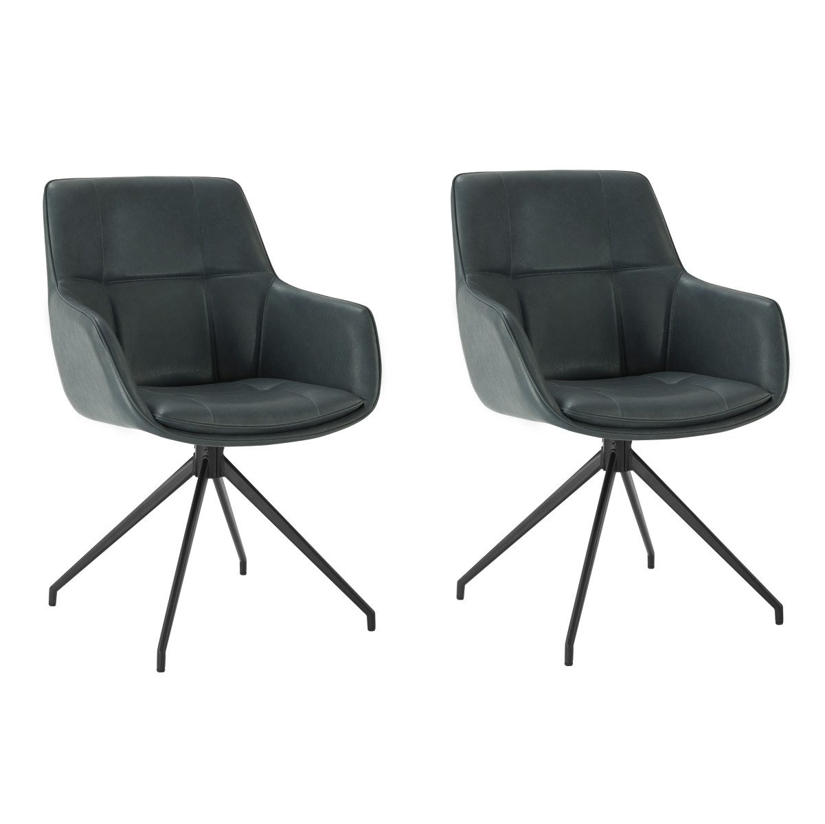 CHITA Polsterstuhl (Set, 2 St), Drehstuhl, Esszimmerstuhl, 360° drehbar, Verstellbare Füße, Kunstleder
