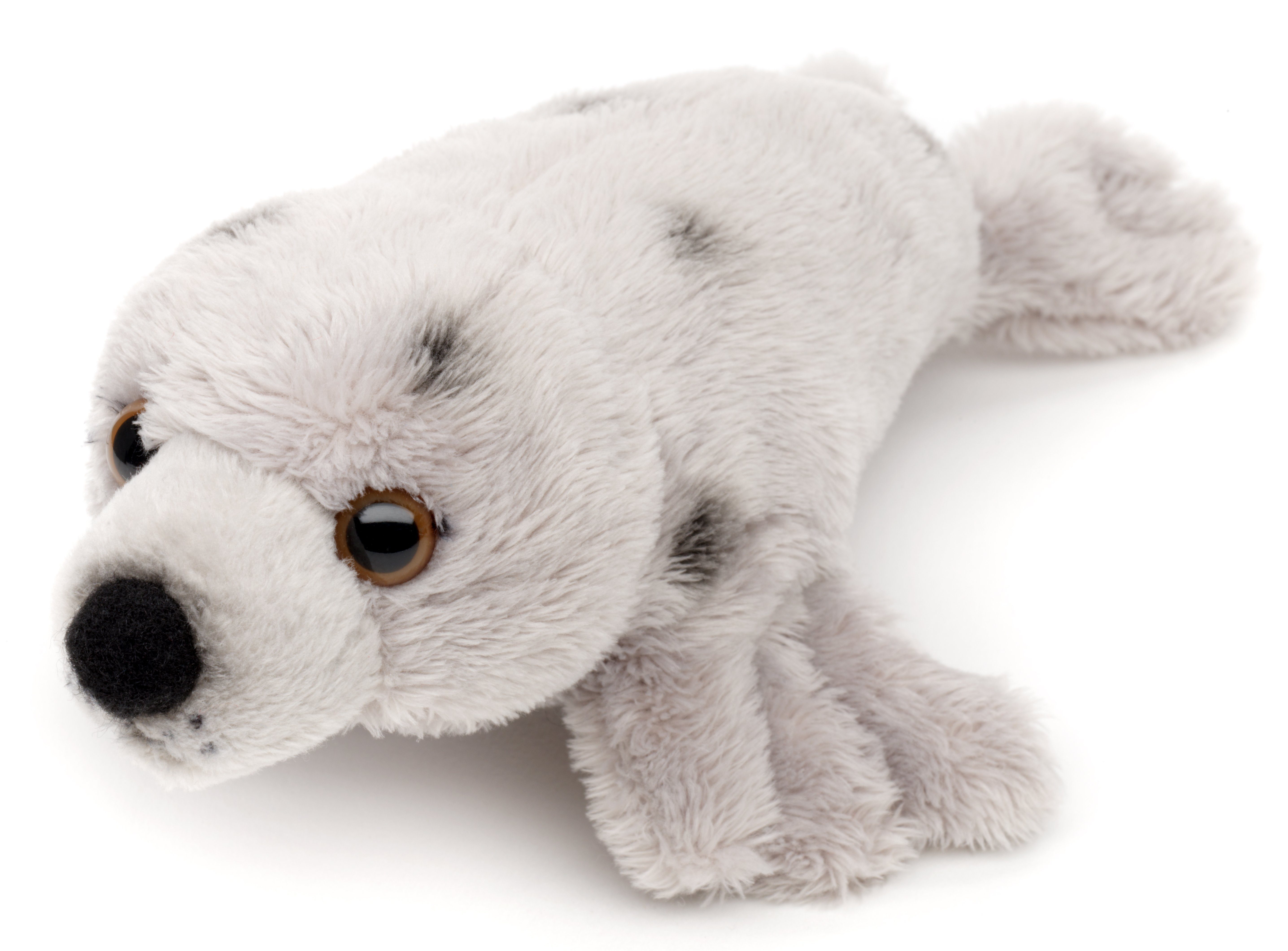 (Länge) 19 - % Füllmaterial cm 100 - Robbe Seehund Farben - grau-gepunktet versch. recyceltes Plushie - Uni-Toys Plüschtier, zu Kuscheltier