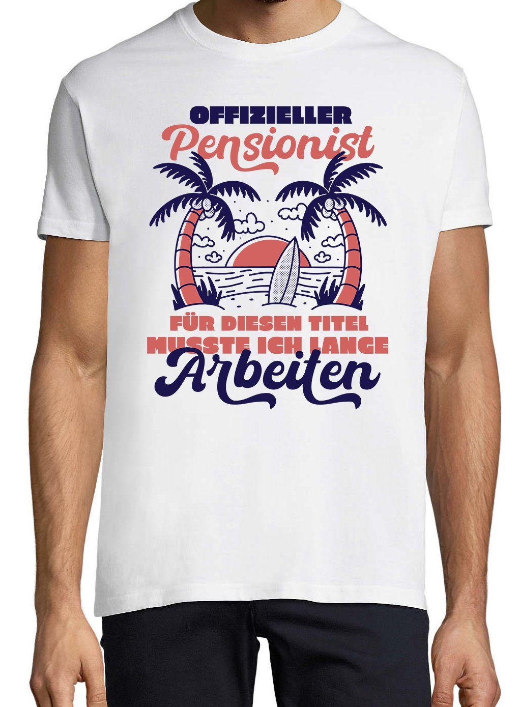 Designz lustigem "Offizieller Youth Weiss Print-Shirt Spruch Pensionist" T-Shirt Herren mit