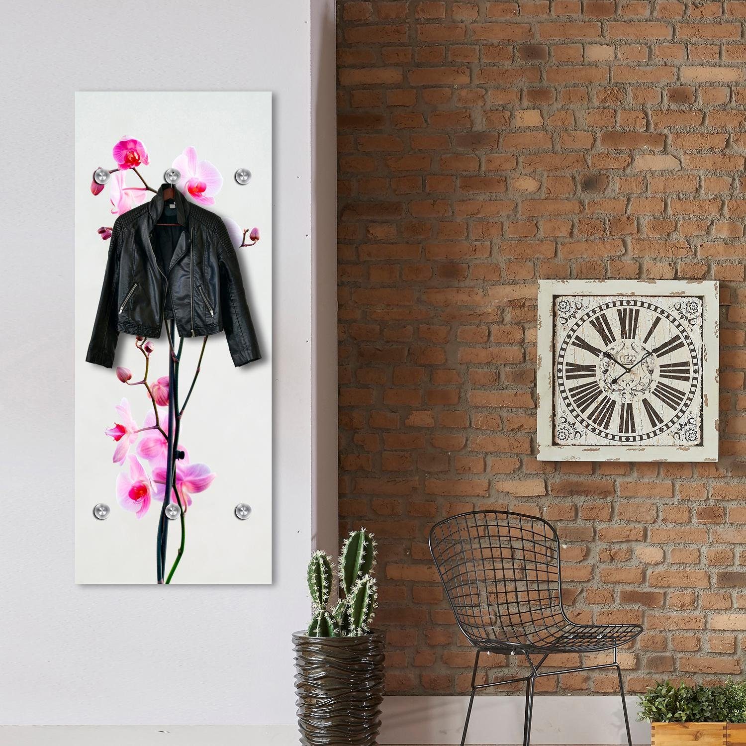 queence Garderobenleiste Orchidee, mit 6 Haken, 50 x 120 cm