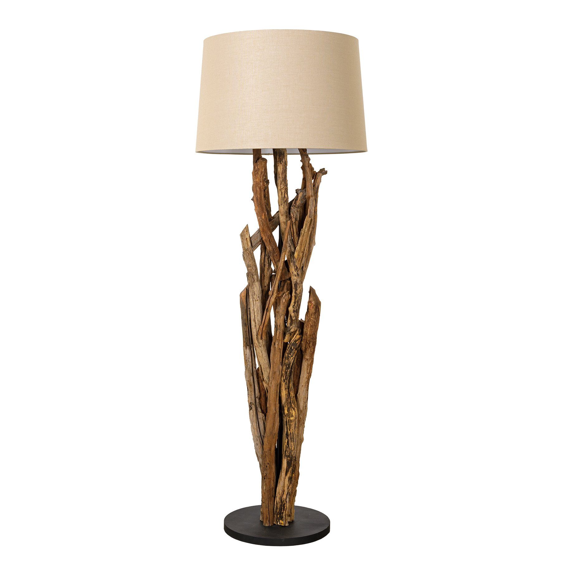 riess-ambiente Stehlampe WILD NATURE 158cm natur / braun, Ein-/Ausschalter, ohne Leuchtmittel, Wohnzimmer · Massivholz · Leinen · Maritim