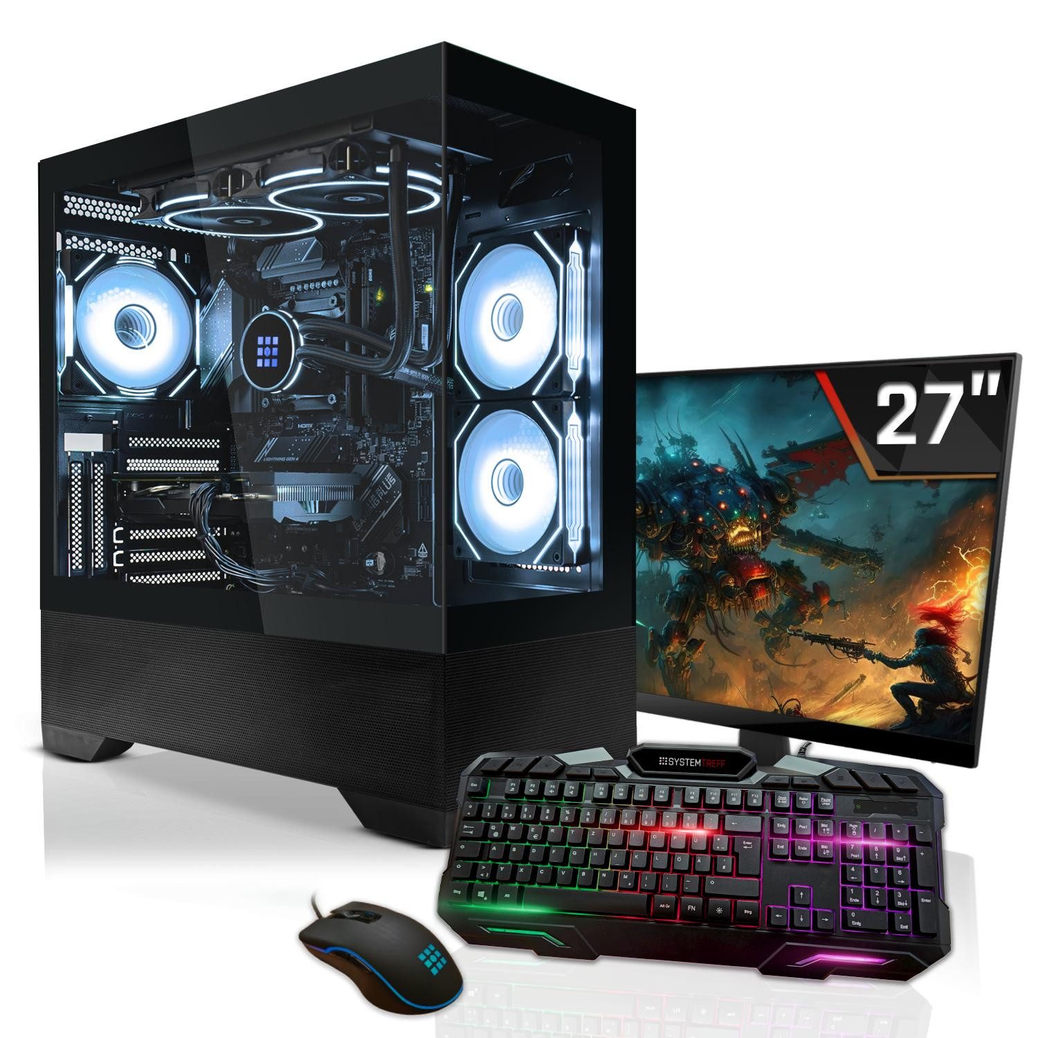 SYSTEMTREFF Intel Core i9-12900KF mit AMD Radeon RX 9070 XT 16GB Gaming-PC-Komplettsystem (27", Intel 12900KF 12900KF, Radeon RX 9070 XT, 32 GB RAM, 1000 GB SSD)