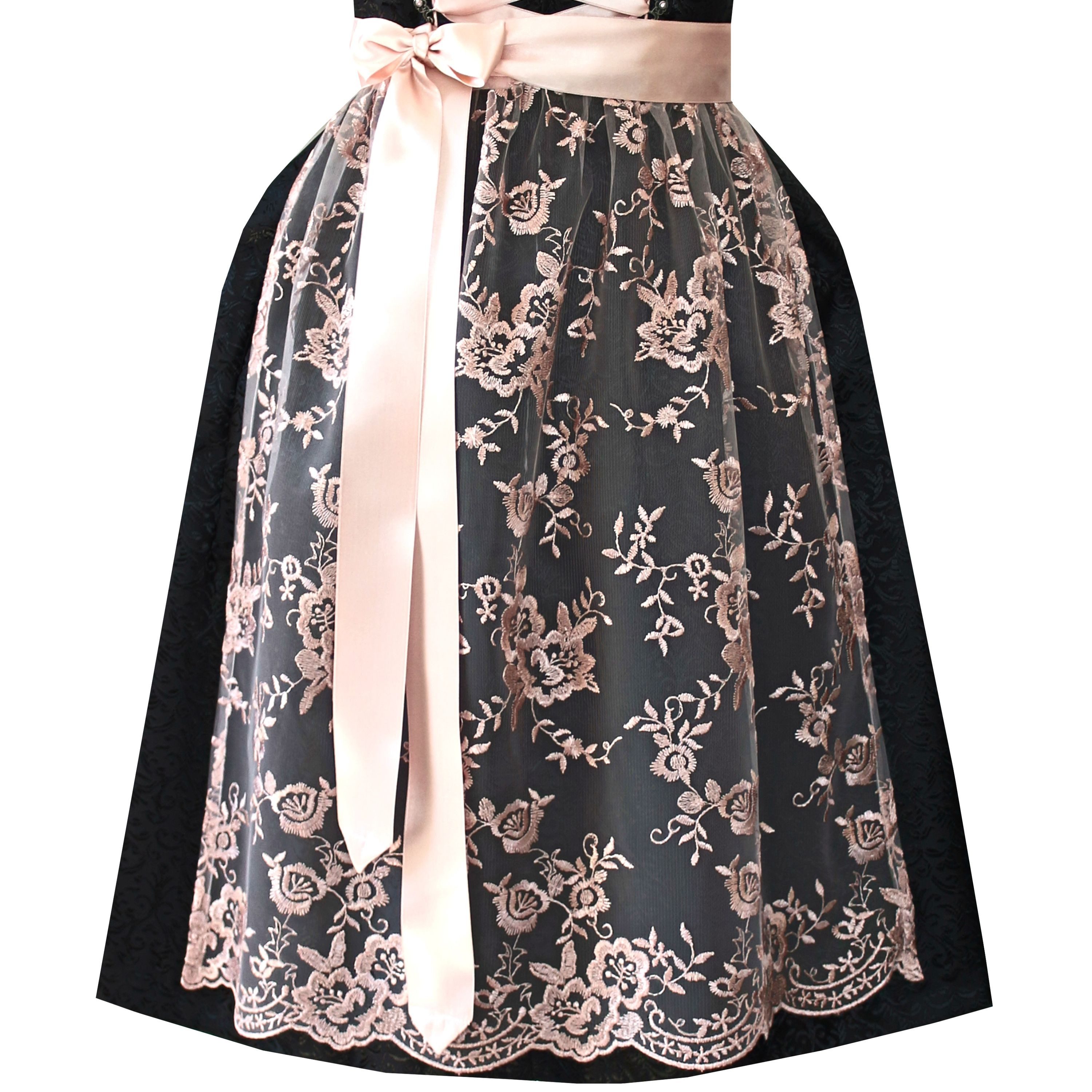 Alpenmärchen Dirndl Dirndl Helene in Schwarz und Altrosa - ALM679-S