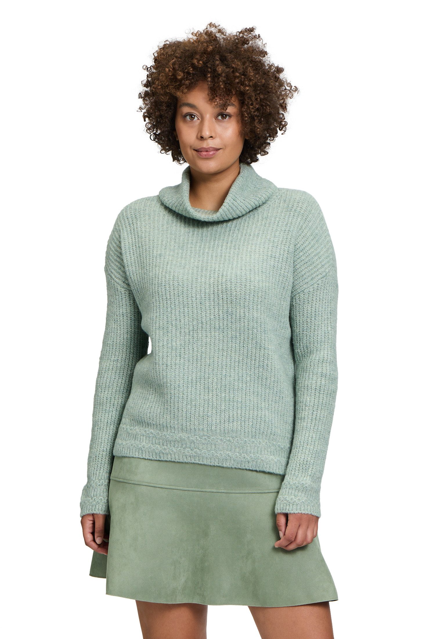 Strickpullover Cartoon Basic-Pullover mit Turtle Neck