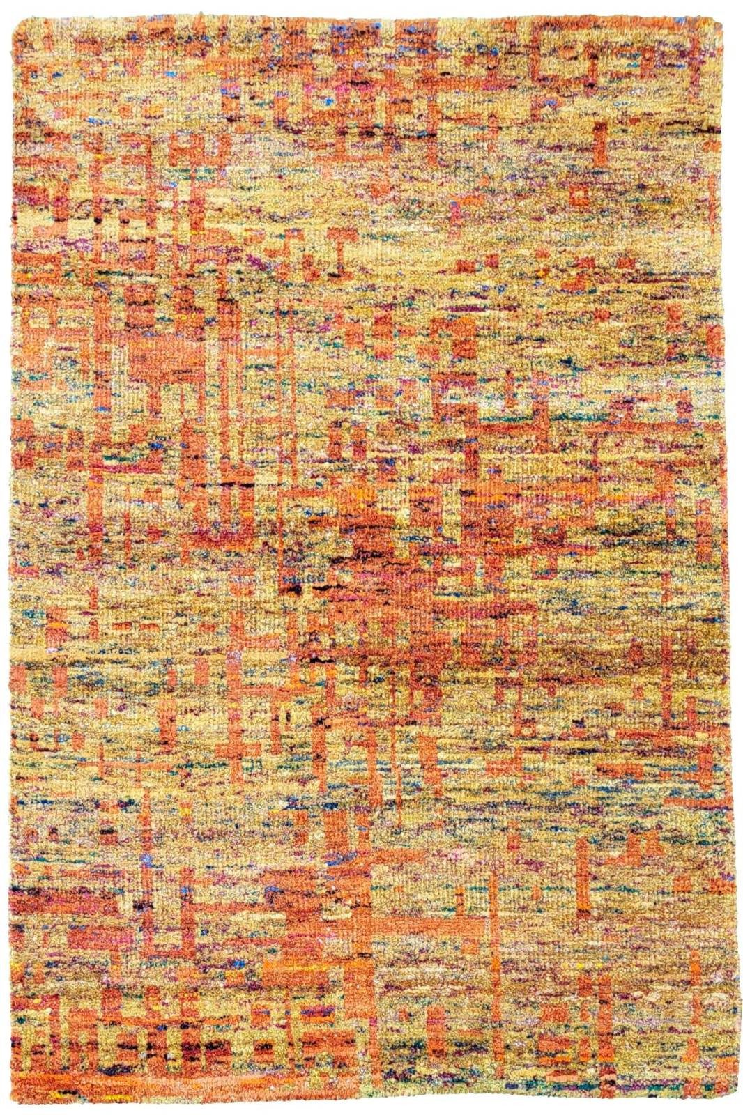 Rug Studios Teppich QUEEN, Rechteckig, Höhe: 6 mm, Handgeknüpft, 80 x 150 cm, Gold