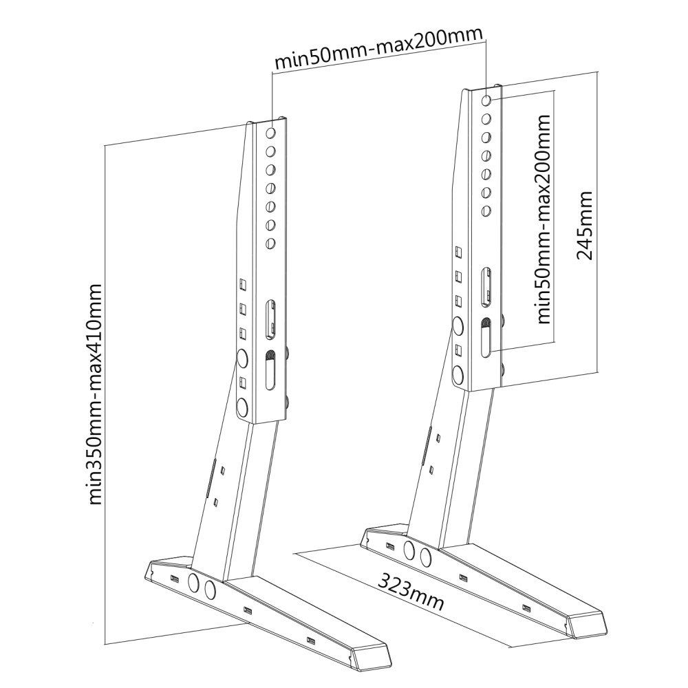 ARLI TV-Standfuß TV Standfuss Universal 13 - 37 zoll für LED Bildschirm Monitor VESA, (bis 37,00 Zoll, 2 Stück, 1-tlg., höhenverstellbar, EVA-Schaumstoff, schützt die Möbel vor Kratzer)