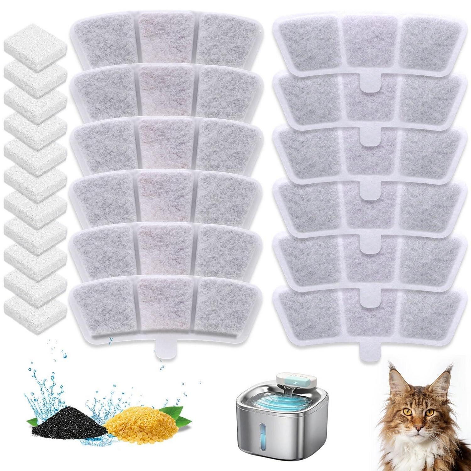 LuxusKollektion Trinkbrunnen Katzenbrunnen Filter 12 Stk Weiß von LuxusKollektion