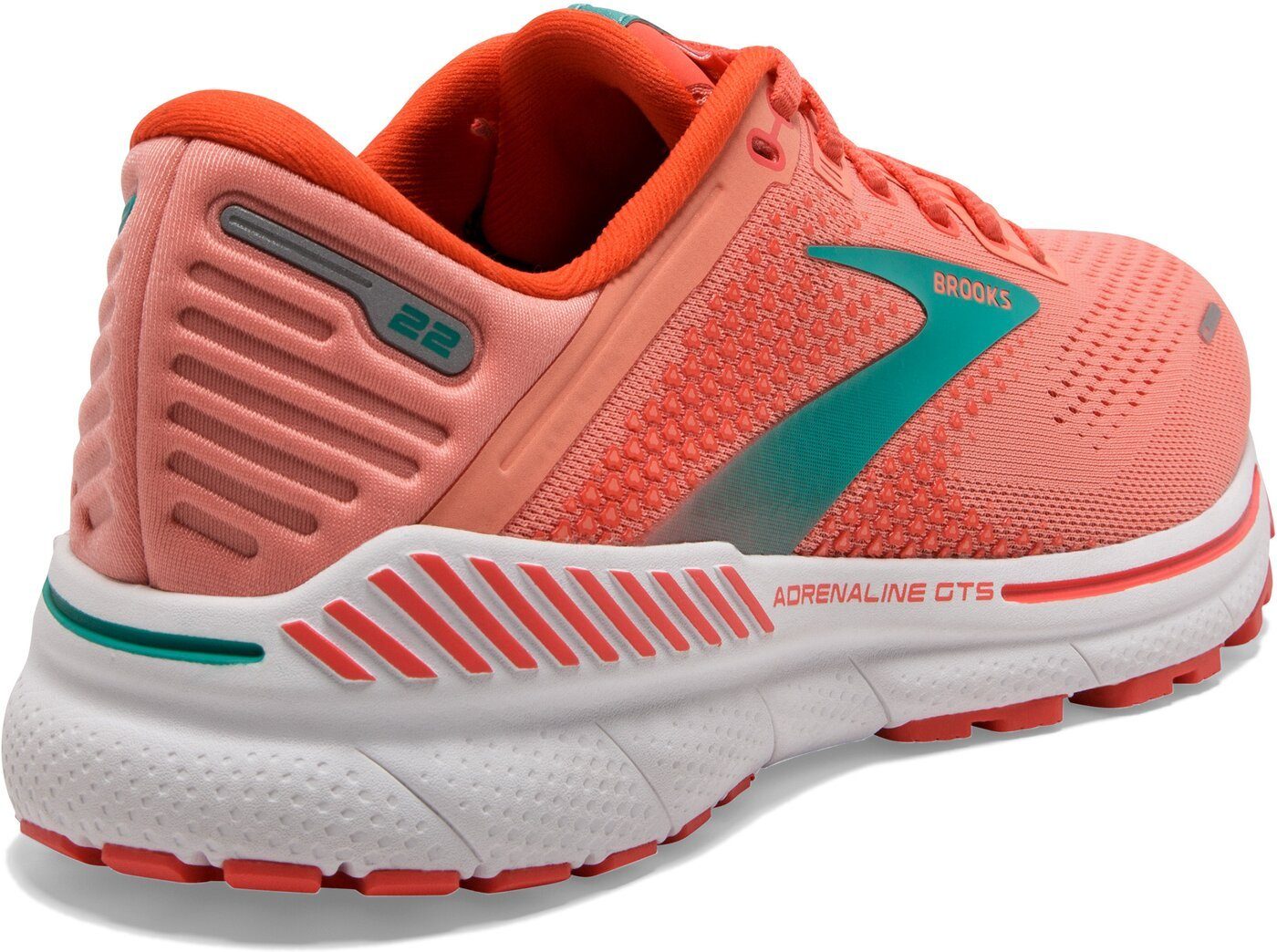 Brooks Adrenaline GTS 22 Laufschuh CORAL/LATIGO BAY/WHITE