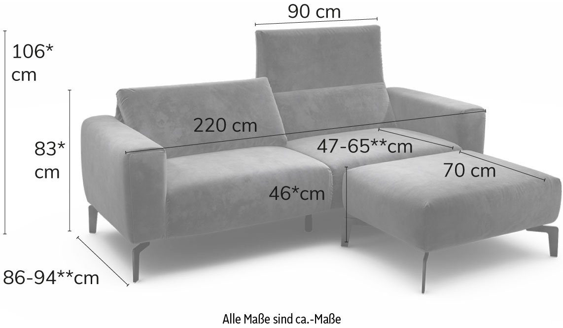 Komfortfunktionen Sitzhärte, 2 2,5-Sitzer Cosy1, Sensoo (verstellbare 3 Sitzposition, Sitzhöhe) Teile, Spar-Set