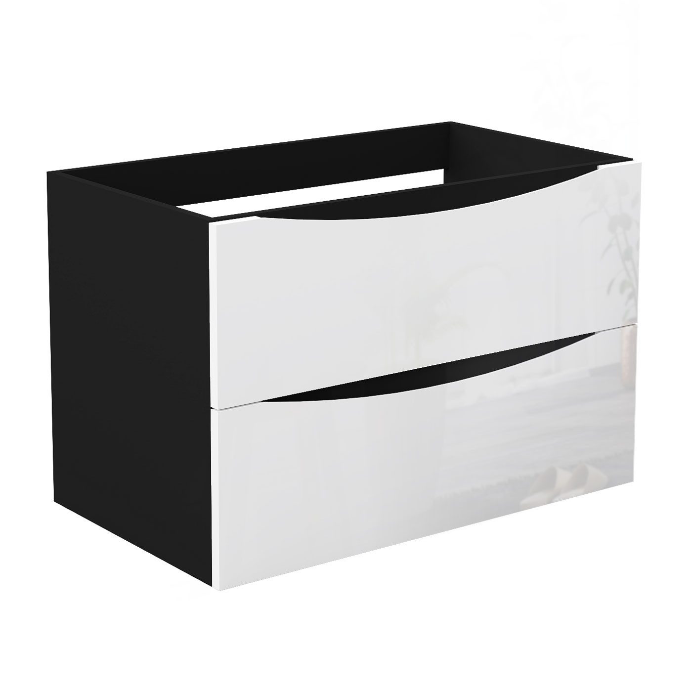duschspa Waschtisch Unterschrank Waschtischunterschrank Waschbeckenunterschrank Badschrank, 50-120cm Hängeschrank, Matt / Hochglanz