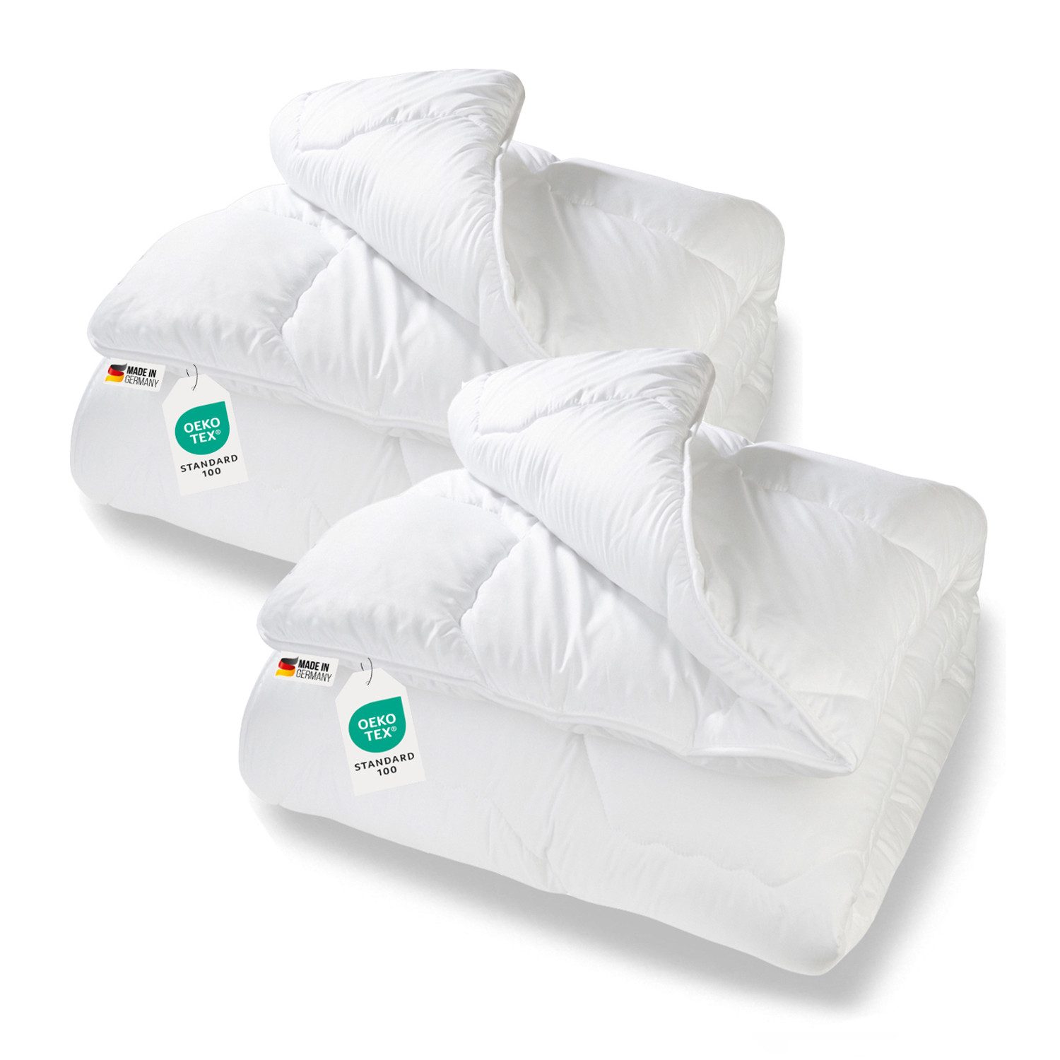 Garanta Kunstfaserbettdecke 2 Stk extra warme Winter Bettdecke Duo Steppbett Baumwollbezug 135x200, Füllung: 100% Funktionsfaser, Bezug: …