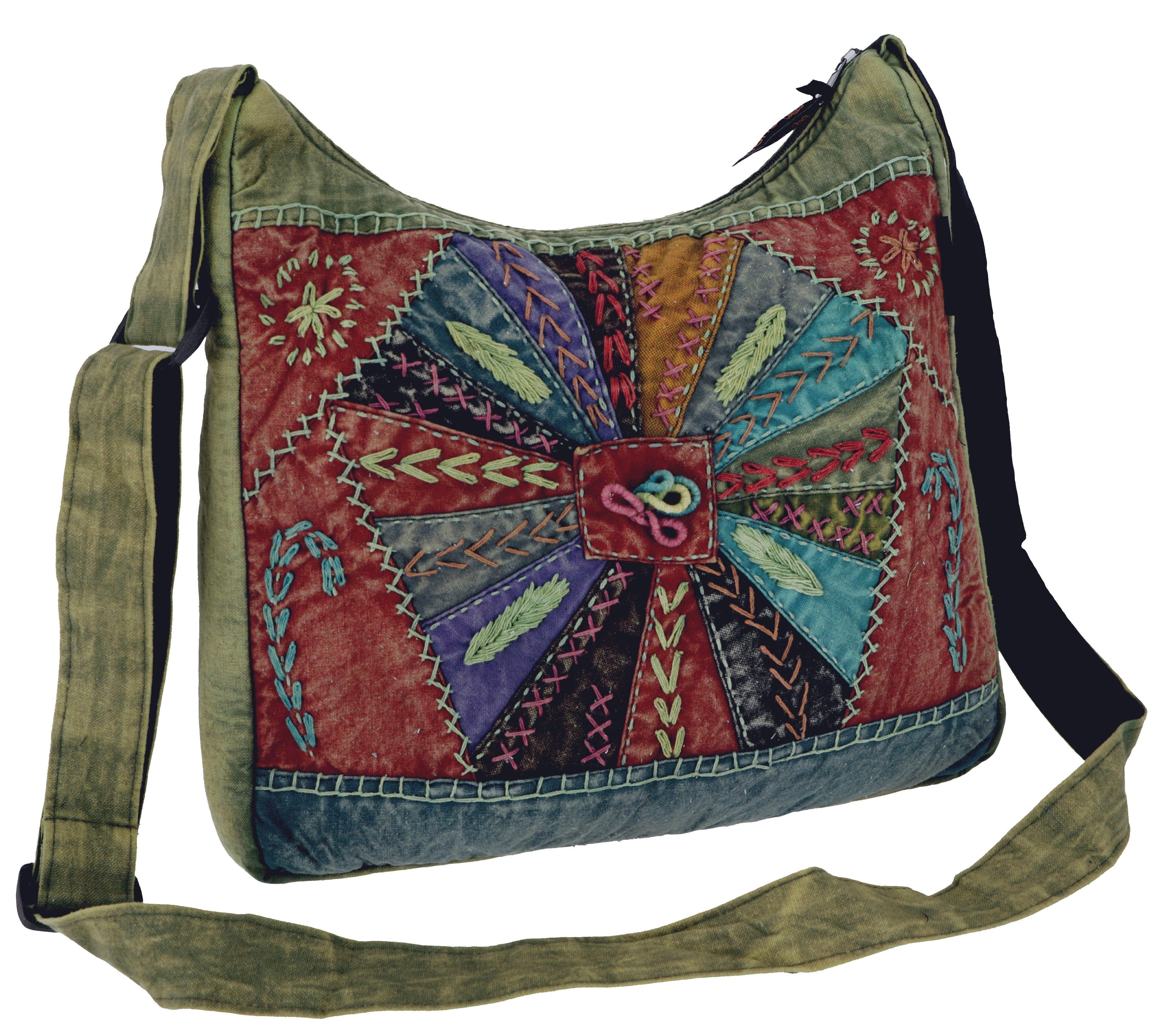 Guru-Shop Schultertasche Schultertasche, Patchwork Hippie Tasche, Goa..