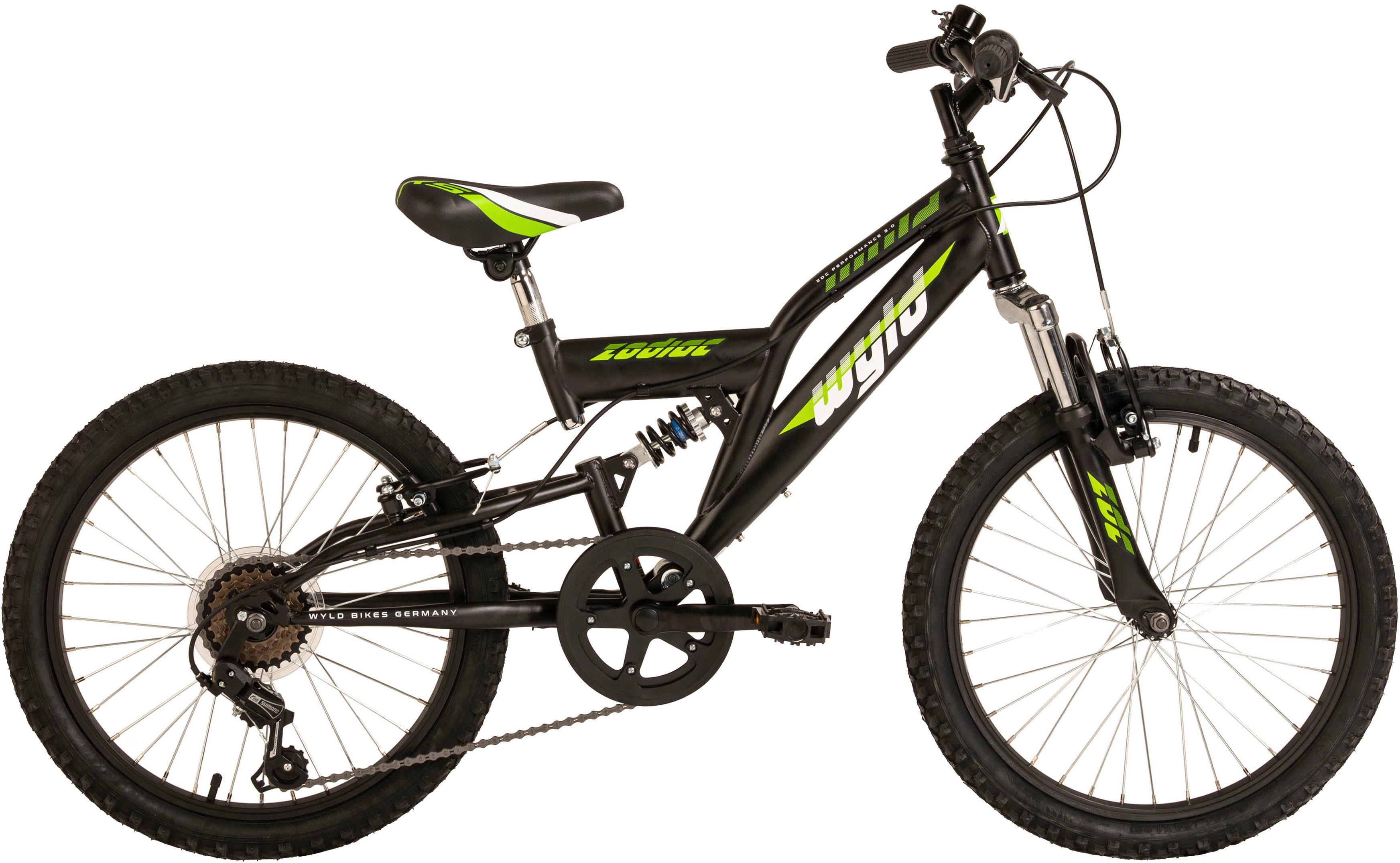 Kinderfahrrad Kinder-Mountainbike Fully 20'' Zodiac schwarz-grün 6 Gänge RH 31 cm