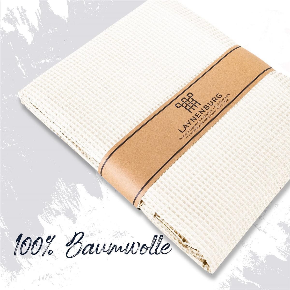 Laynenburg Tagesdecke LAYNENBURG Tagesdecke Waffelpique Baumwolle 150x200–2 günstig online kaufen