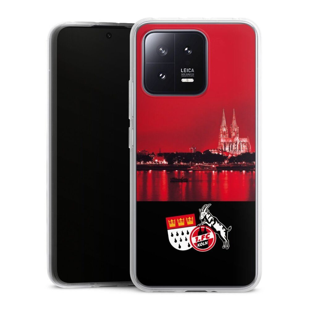 DeinDesign Handyhülle Skyline 1. FC Köln Offizielles Lizenzprodukt Skyline Köln Rot, Xiaomi 13 Silikon Hülle Bumper Case Handy Schutzhülle Smartphone Cover