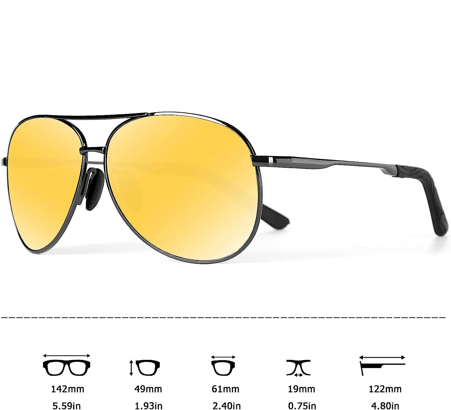 UV400 Silber Retro für Polarisierte Jormftte Sonnenbrille Herren Damen Pilotenbrille Sonnenbrille