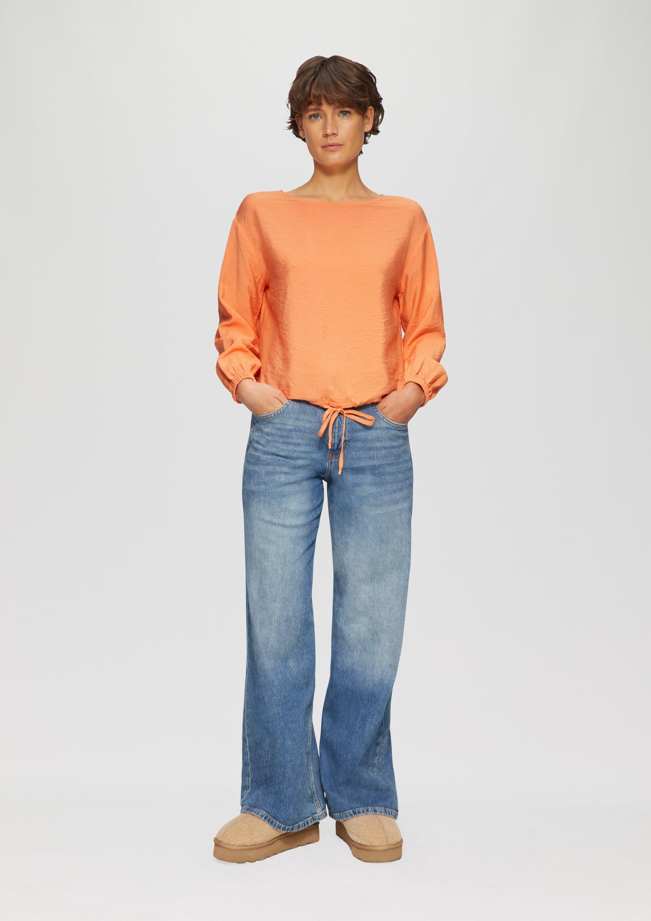 s.Oliver Langarmbluse Bluse Viskosemix-Bluse in O-Shape günstig online kaufen