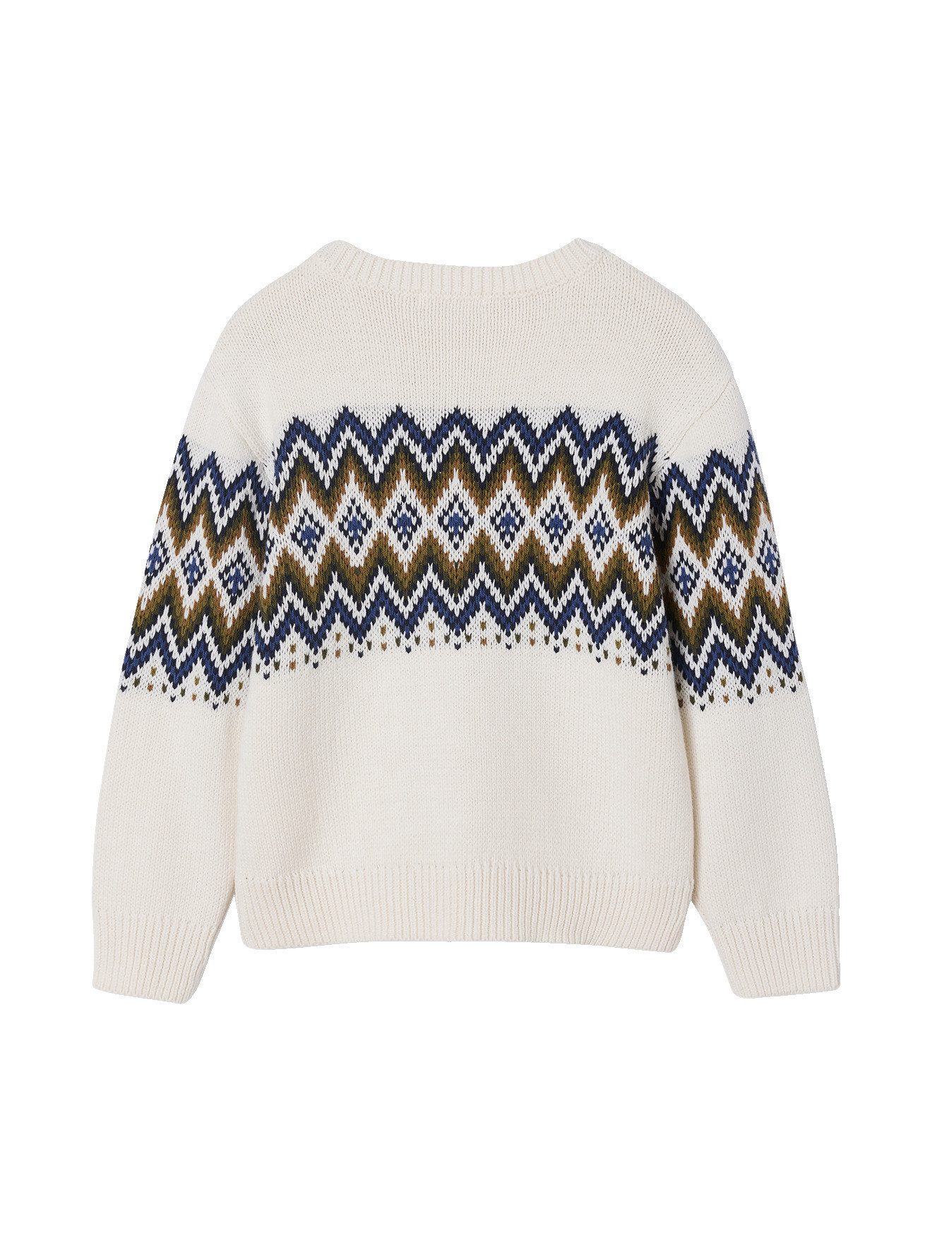 vertbaudet Pullunder Jungen Strickpullover mit Jacquard-Motiv