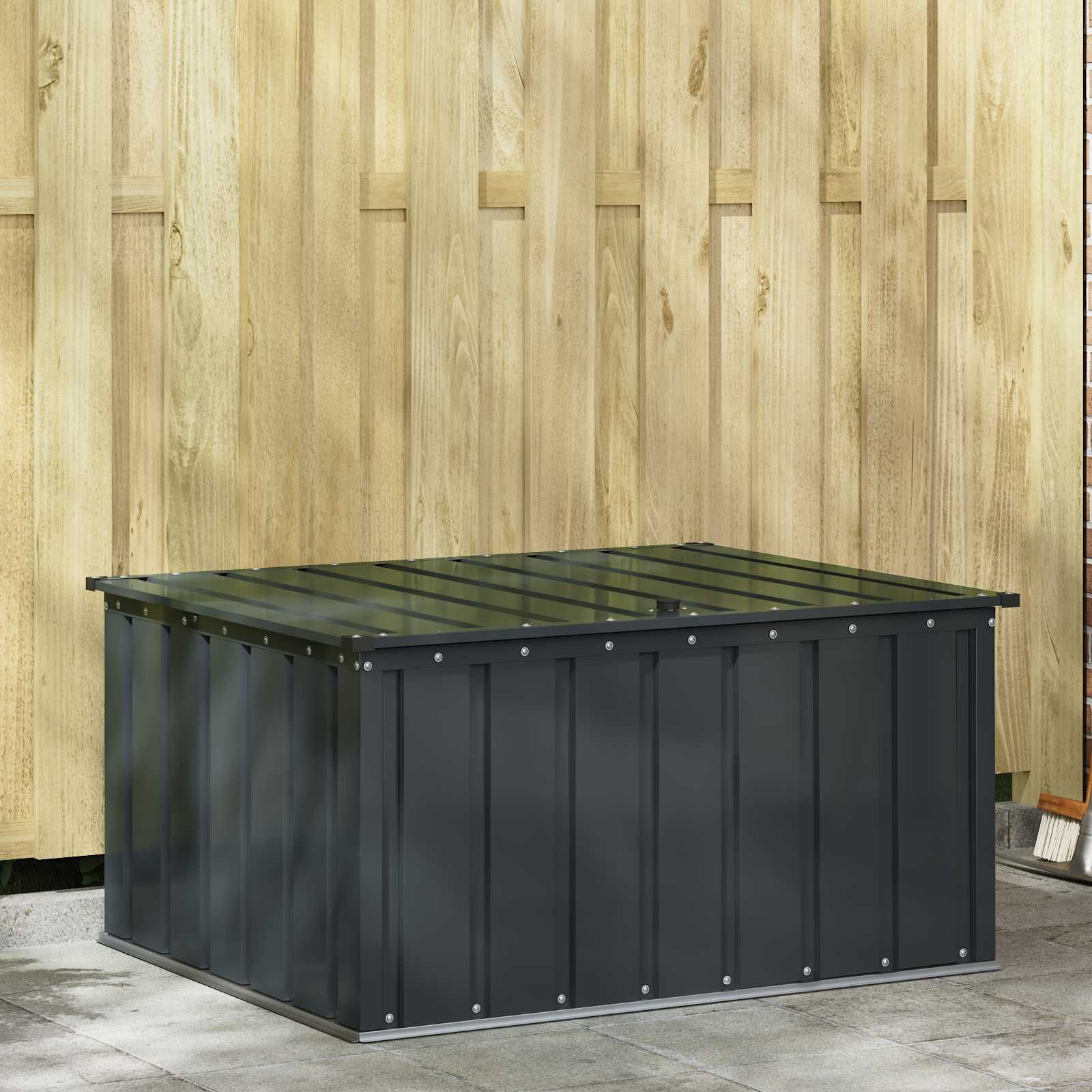 vidaXL Gartenhaus Gartenlagerbox Schwarz 101 x 82 x 50 cm Stahl