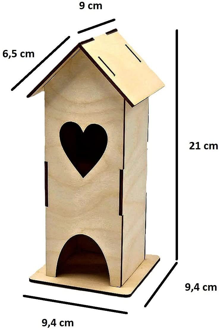 MyBer® Teebox Teebox Teekiste, Vorratsbox, Holzteehäuschen Aufbewahrungsbox, Holzkiste PM_PH331, Fichte