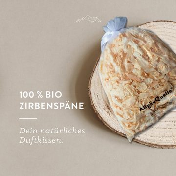Allgäuquelle Zirbenkissen Bio Zirben-Säckchen mit 100% Bio-Zirbenspäne, Bio Duftkissen Duftsäckchen naturrein und biologisch