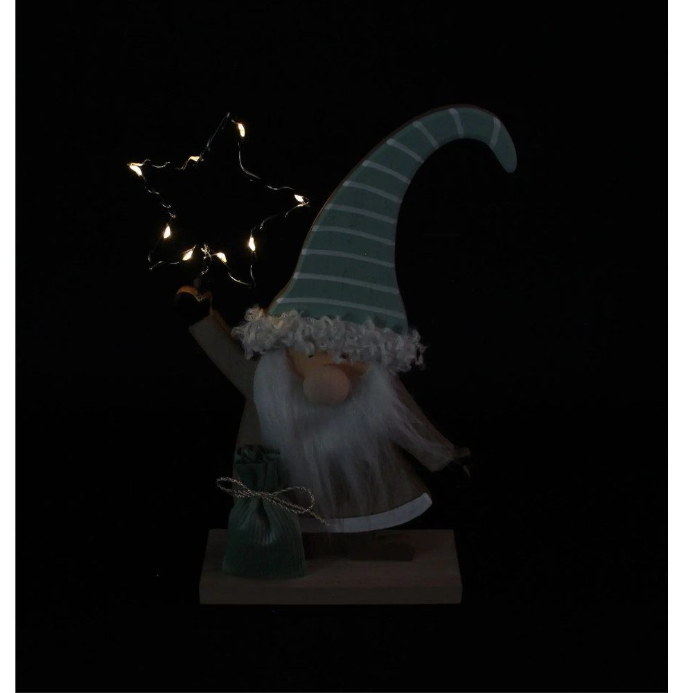 Home-trends24.de Wichtel LED Wichtel Stern Weihnachten Winter Deko Figur Beleuchtung 26 cm