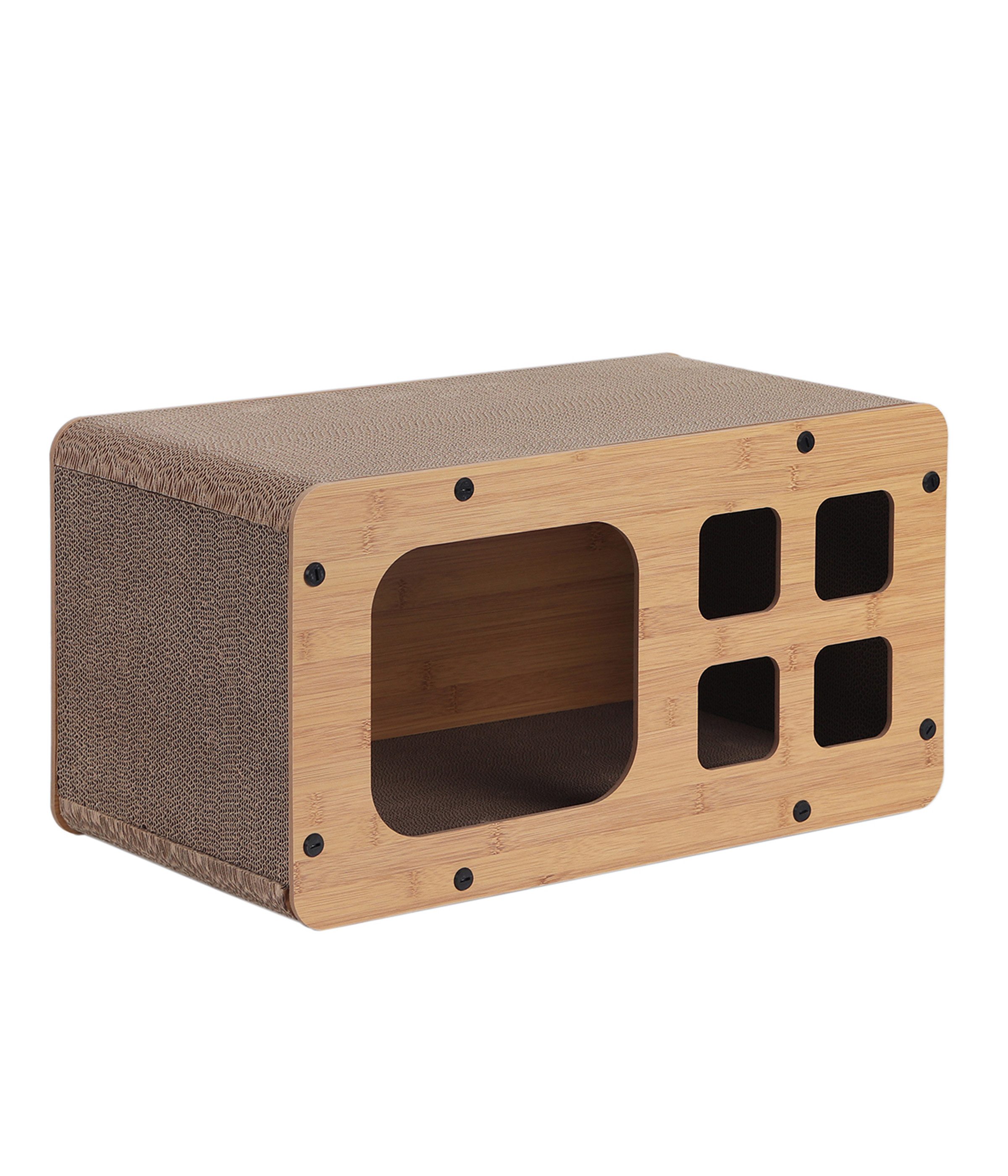 Dehner Kratzbaum Tesoro für Katzen, robust, ca. 53.5 x 28 x 28 cm, braun, höhenverstellbar