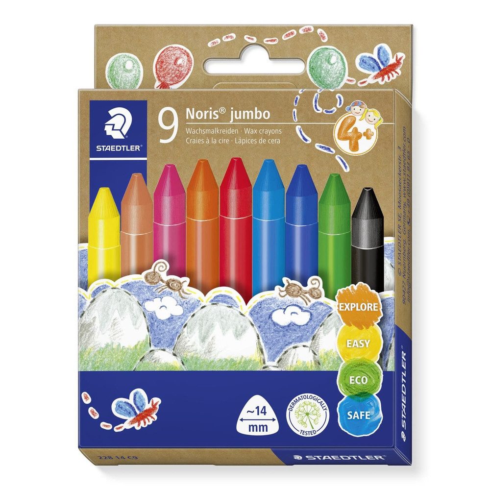 STAEDTLER Wachsmalstift Noris® jumbo - Wachsmalkreide, (9-tlg)