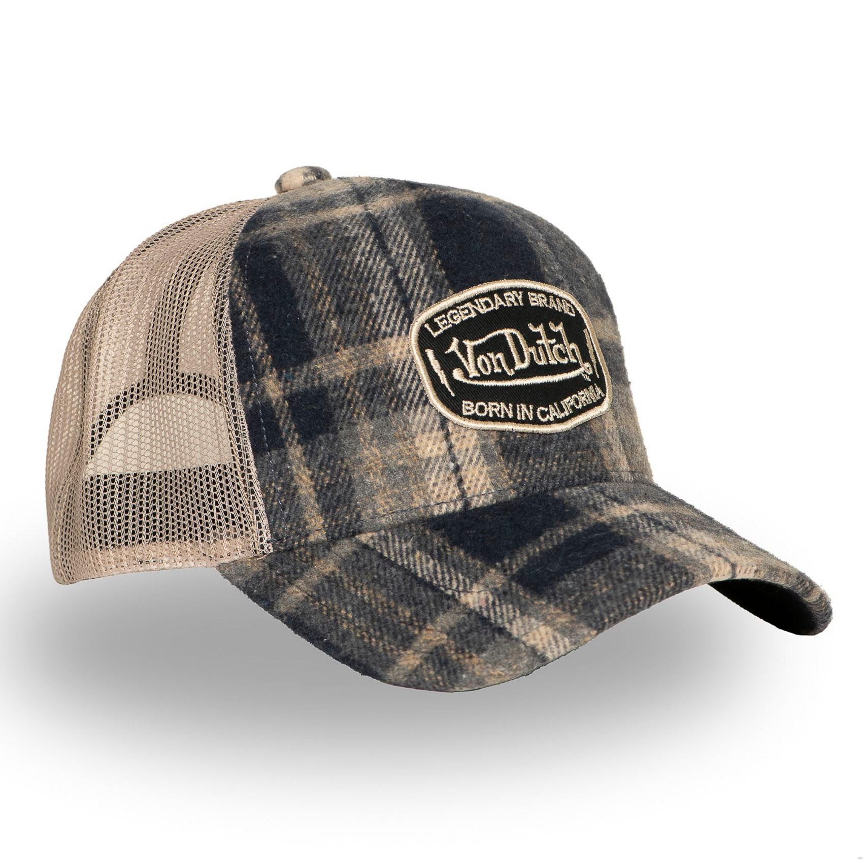 Von Dutch Trucker Cap Von Dutch Originals Trucker Cap - Check Pattern - Flannel Mesh (Basecap, Meshcap, Trucker Kappe)