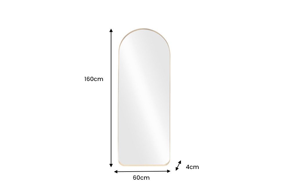 riess-ambiente Wandspiegel ARCA 160cm gold – Aluminium, Bogenform, Accessoire (Einzelartikel, 1-St), Spiegel für mehr Licht & Weite – ideal für Wohn- oder Schlafzimmer