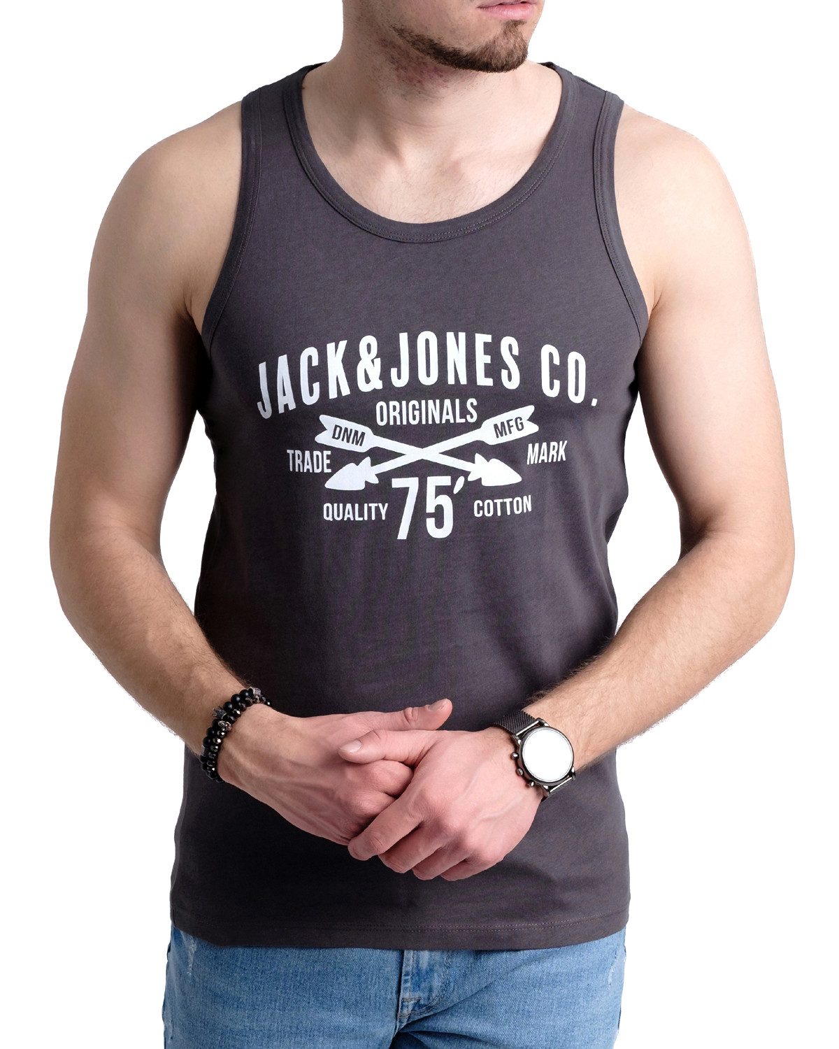 Jack & Jones Tanktop Bequemes Slimfit Shirt mit Printdruck (3er-Pack) mit Print