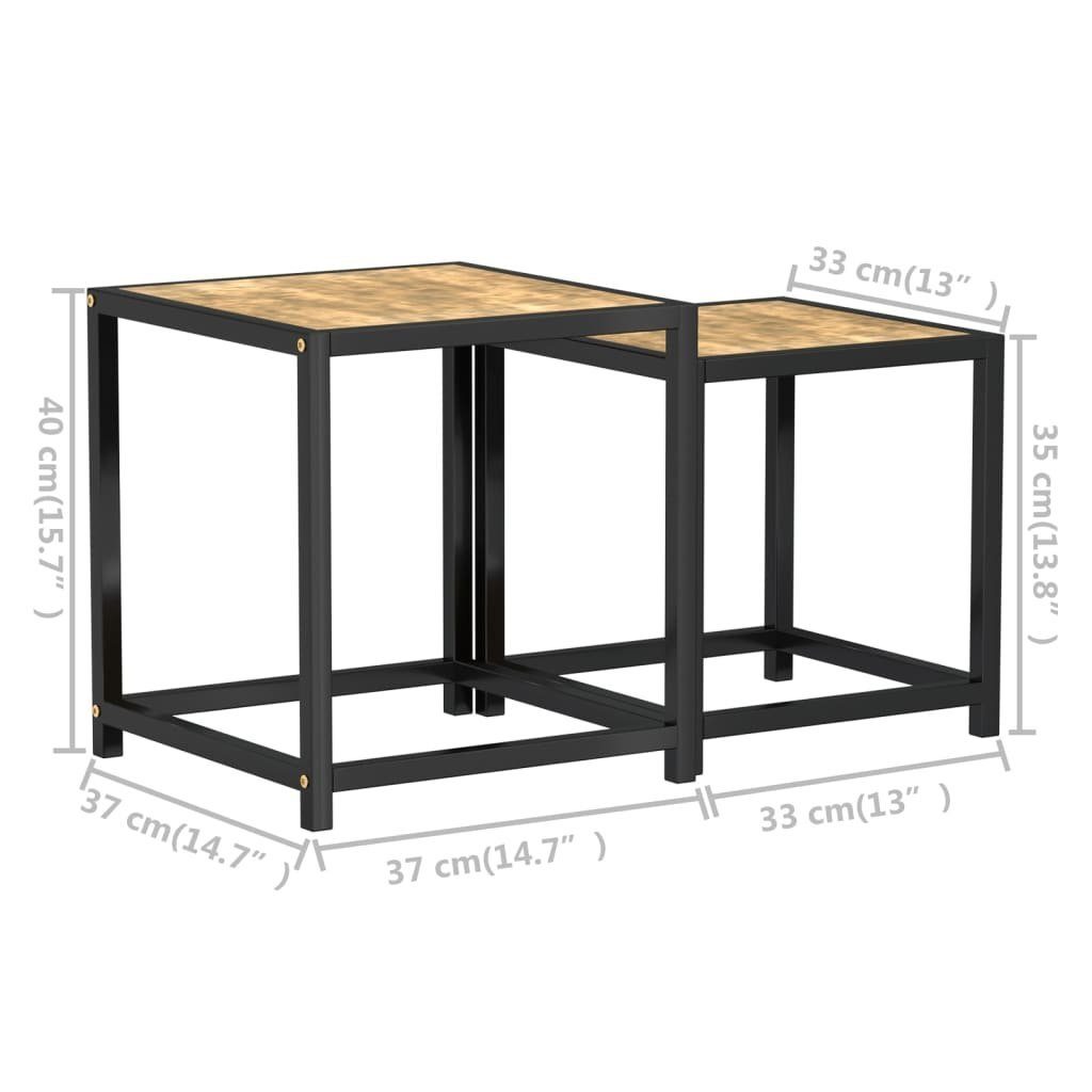 furnicato Beistelltisch Beistelltische 2 Schwarz (2-St) und Gelb Stk. MDF