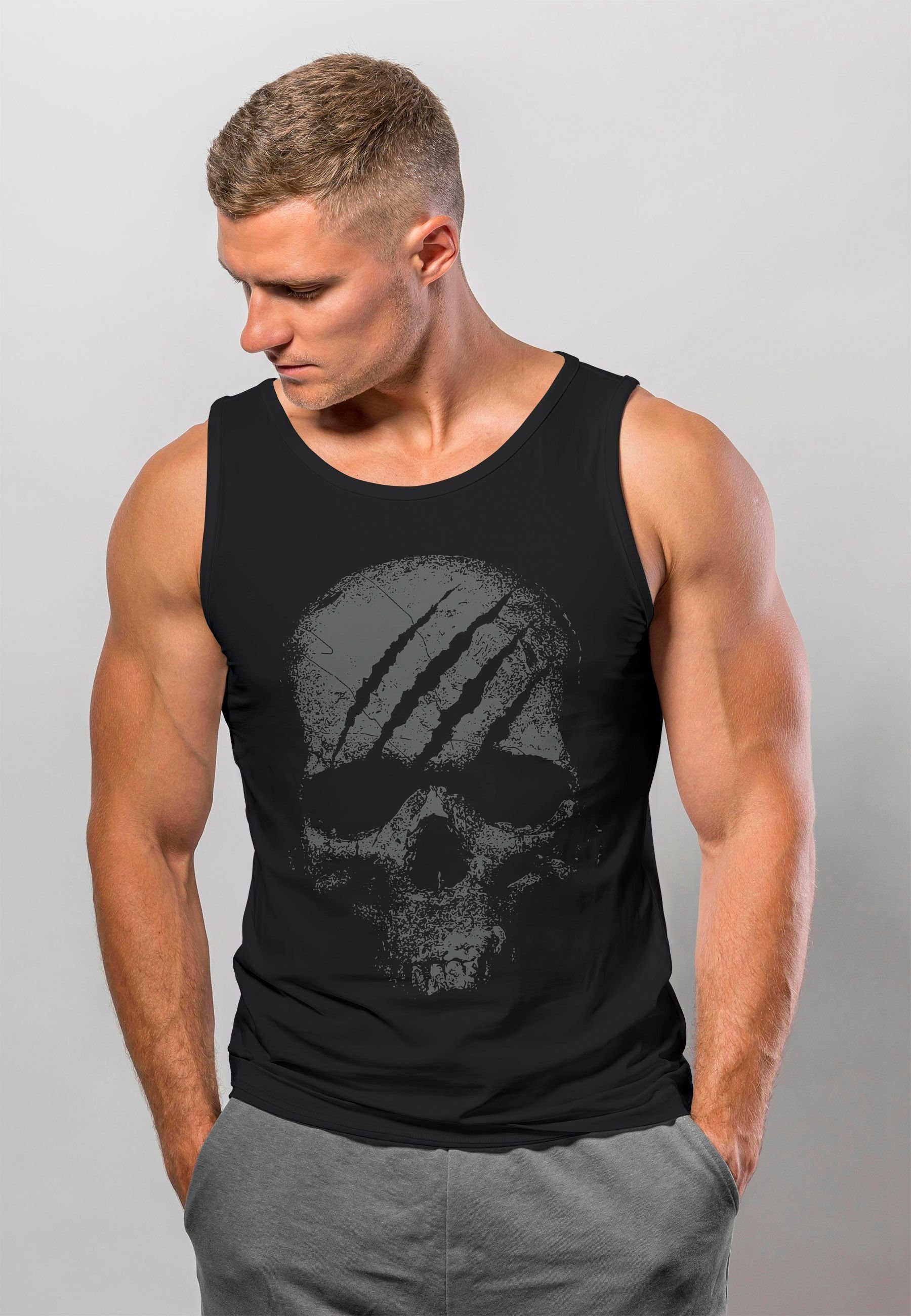 Neverless Tanktop Herren Tank-Top Totenkopf Skull Totenschädel Skelett Prin günstig online kaufen