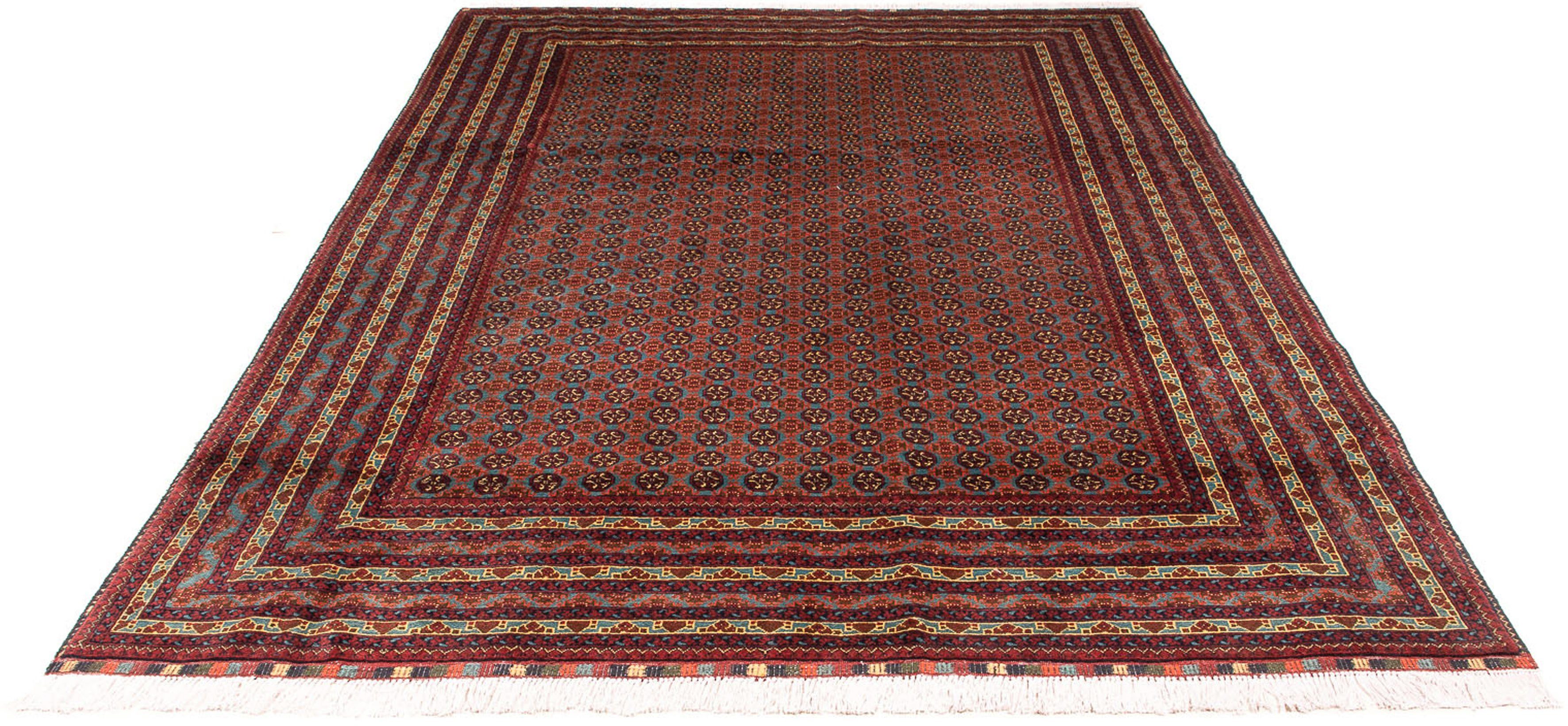 Orientteppich Afghan - Buchara - 304 x 200 cm - dunkelrot, morgenland, rechteckig, Höhe: 7 mm, Wohnzimmer, Handgeknüpft, Einzelstück mit Zertifikat