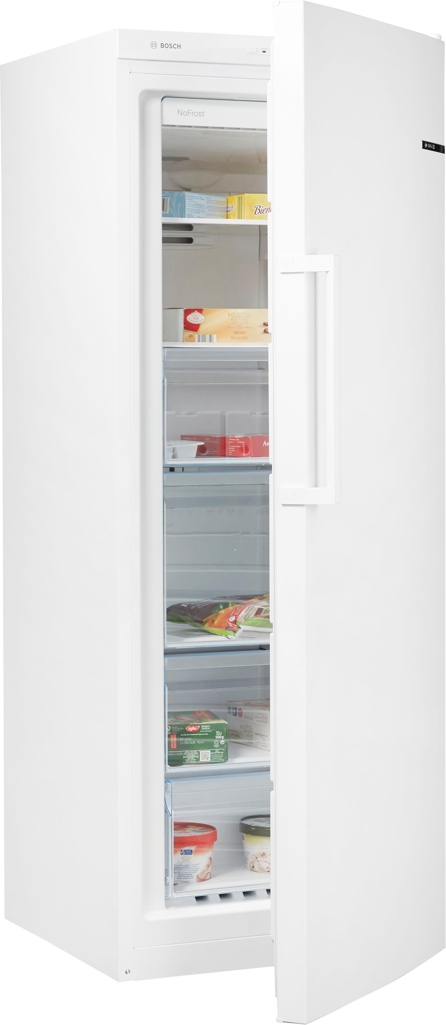 BOSCH Gefrierschrank 4 GSN29VWEP, 161 cm hoch, 60 cm breit, Multi  Airflow-System für optimale und gleichmäßige Kälteverteilung