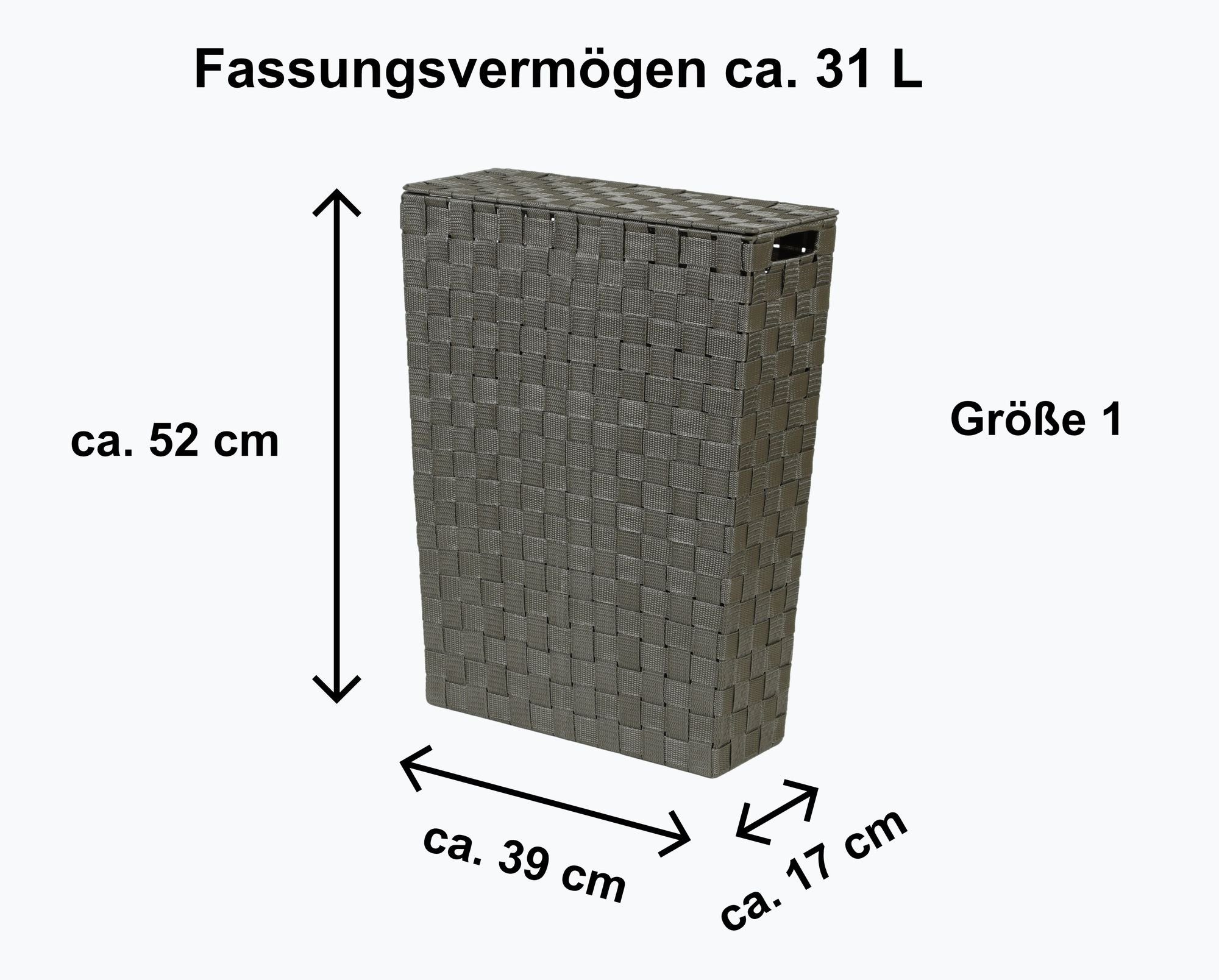 animal-design Wäschekorb, NISCHEN-WÄSCHEKORB Wäschekorb ca. 48 Liter Stoff geflochten Wäschesammler Korb Wäschesortierer Nischenkorb