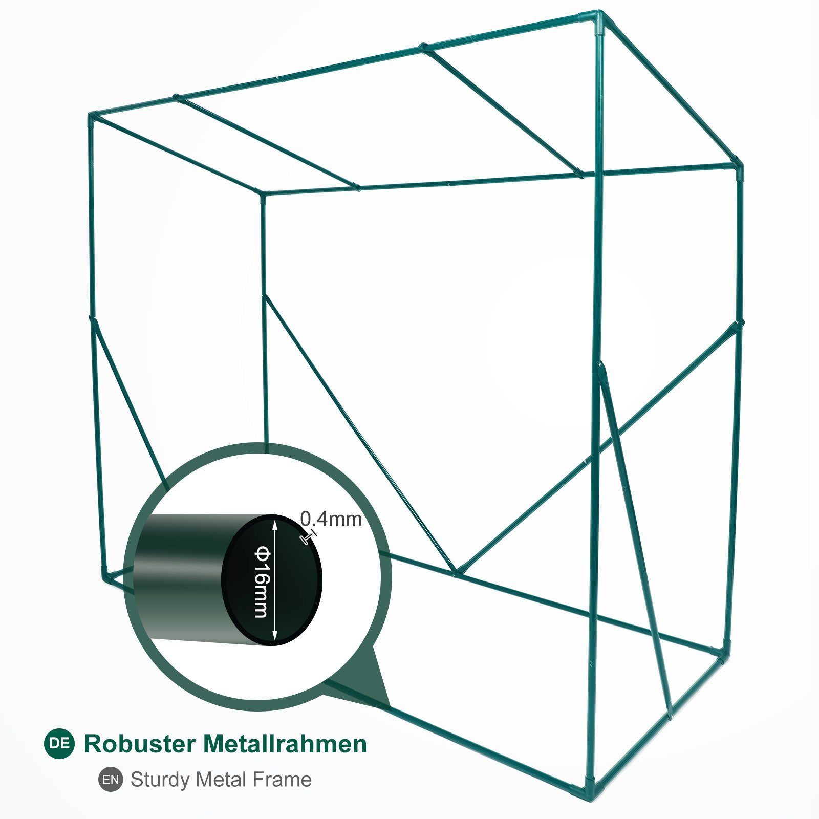 Yorbay Foliengewächshaus 200 x 80 x 173...