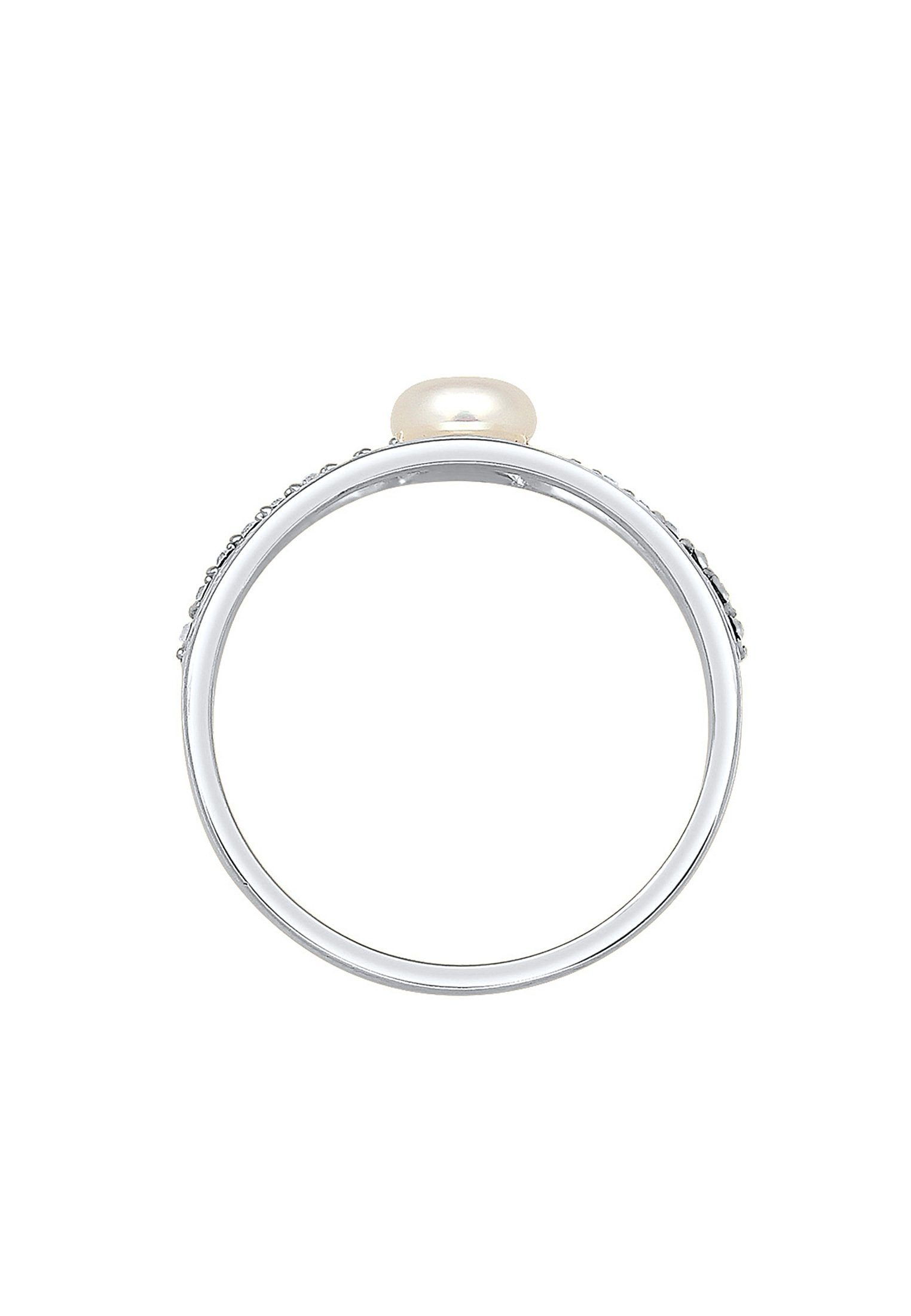 Elli Verlobungsring Süßwasserzuchtperle Kristalle 925 Sterling Silber