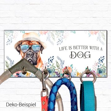 Cadouri Wandgarderobe BULLMASTIFF Design-Hundegarderobe für Hundezubehör (Garderobe mit 4 Haken), MDF, mit abgeschrägten Ecken, handgefertigt, für Hundebesitzer