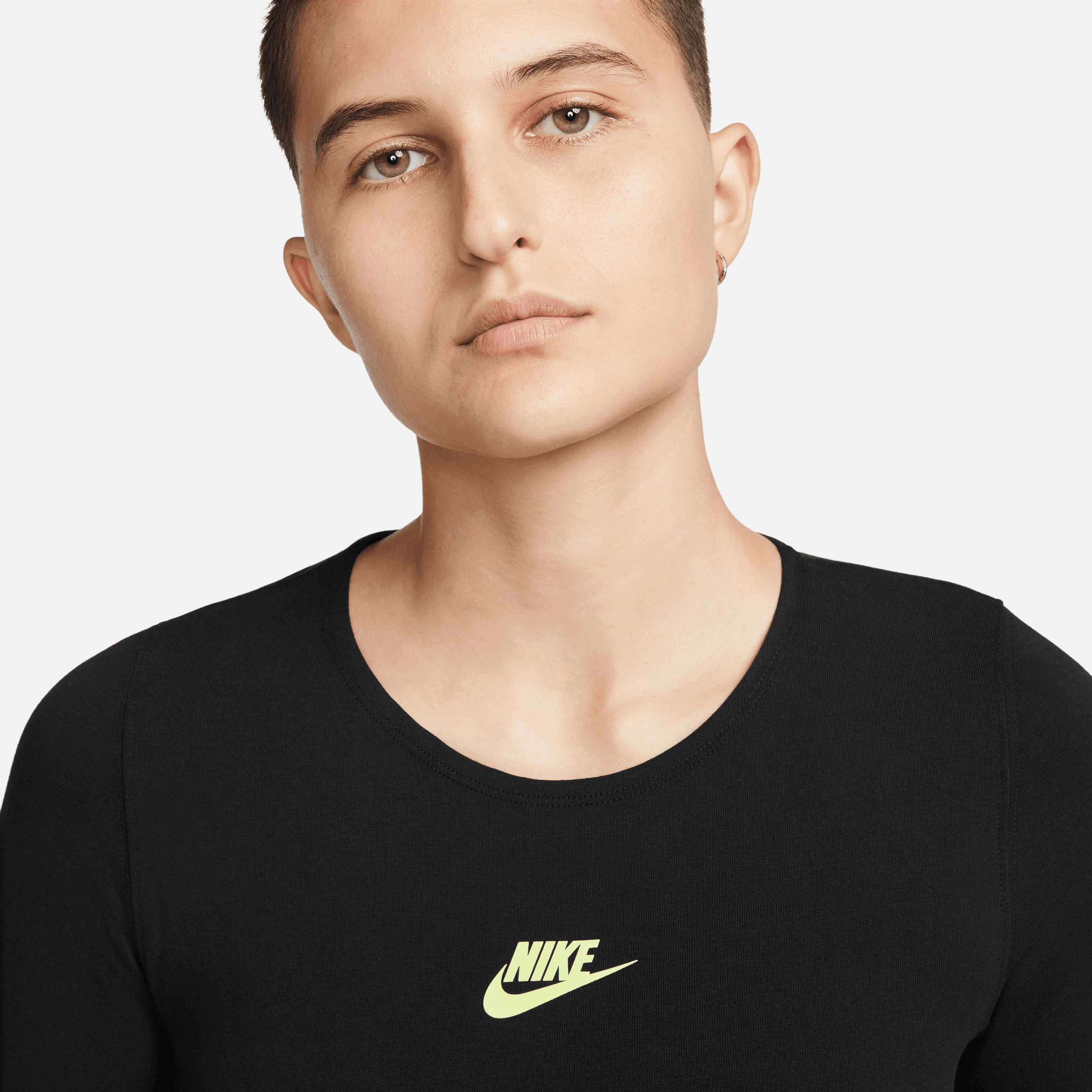 NSW schwarz CROP W Nike LS DNC TOP Sportswear Langarmshirt