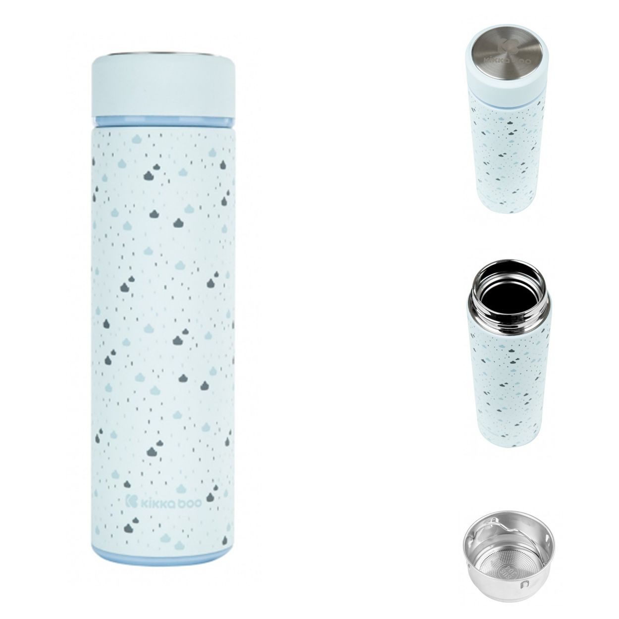 Kikkaboo Isolierflasche Savanna 500 ml, Edelstahl, Auslaufsicher, 500ml, Babyflaschen, leicht zu reinigen