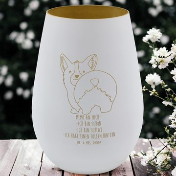 Mr. & Mrs. Panda Windlicht Corgi Po - Weiß - Geschenk, Windlicht, Hundemotiv, Wauwau, Sprüche, T (1 St), Inklusive Teelicht