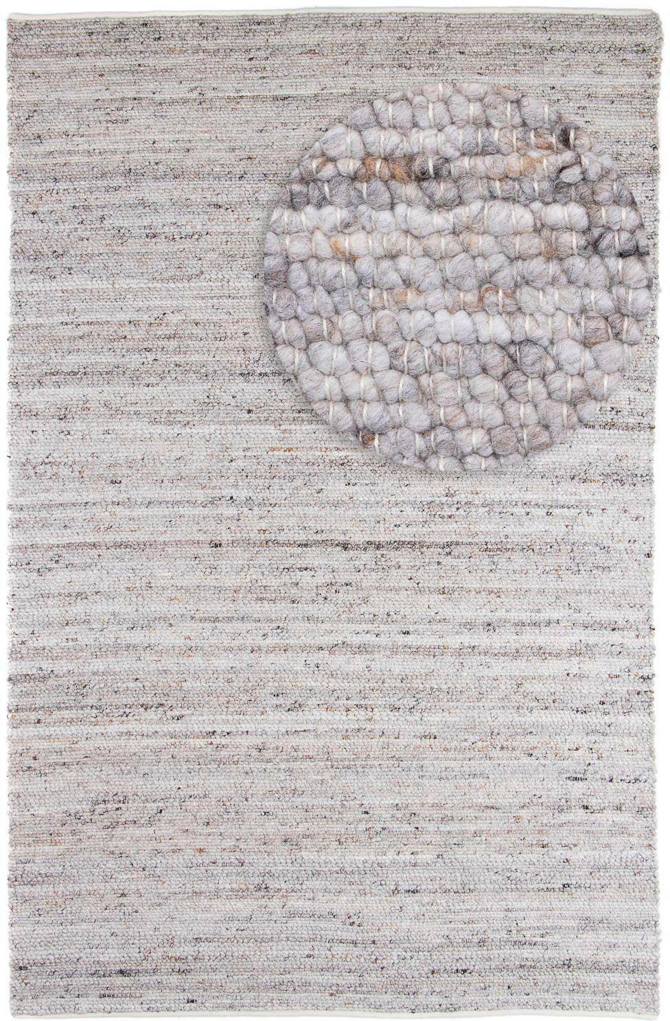 Wollteppich Toska - weiß, morgenland, rechteckig, Höhe: 13 mm Taupe