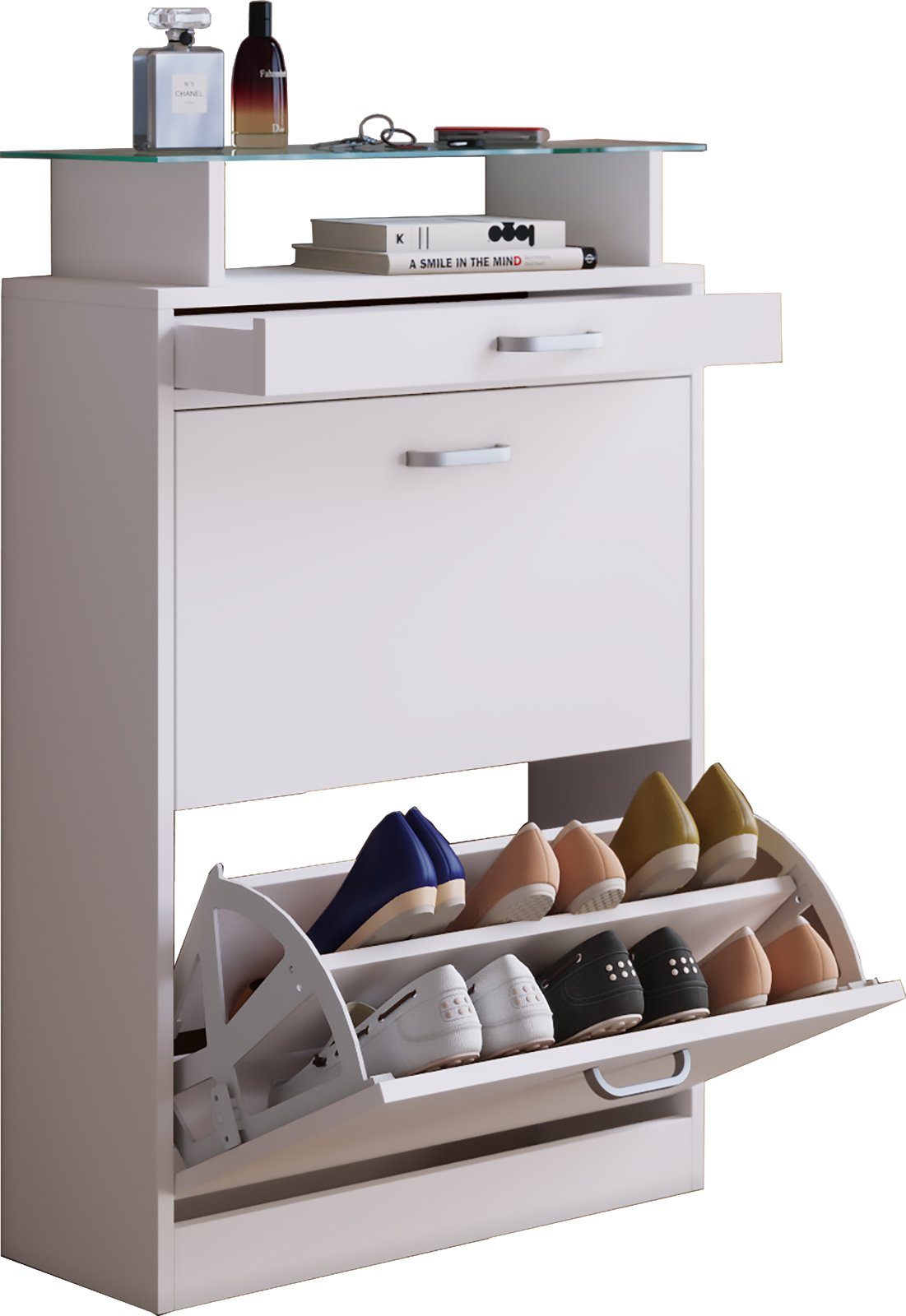 VCM Schuhschrank Holz Schuhschrank Schuhkipper Klappen günstig online kaufen
