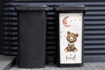 MuchoWow Wandsticker Sprichwörter - Kind sein - Kinder - Teddybär - Aquarell (1 St), Mülleimer-aufkleber, Mülltonne, Sticker, Container, Abfalbehälter