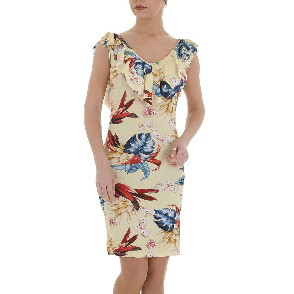 Ital-Design Sommerkleid Damen Freizeit Rüschen Geblümt günstig online kaufen