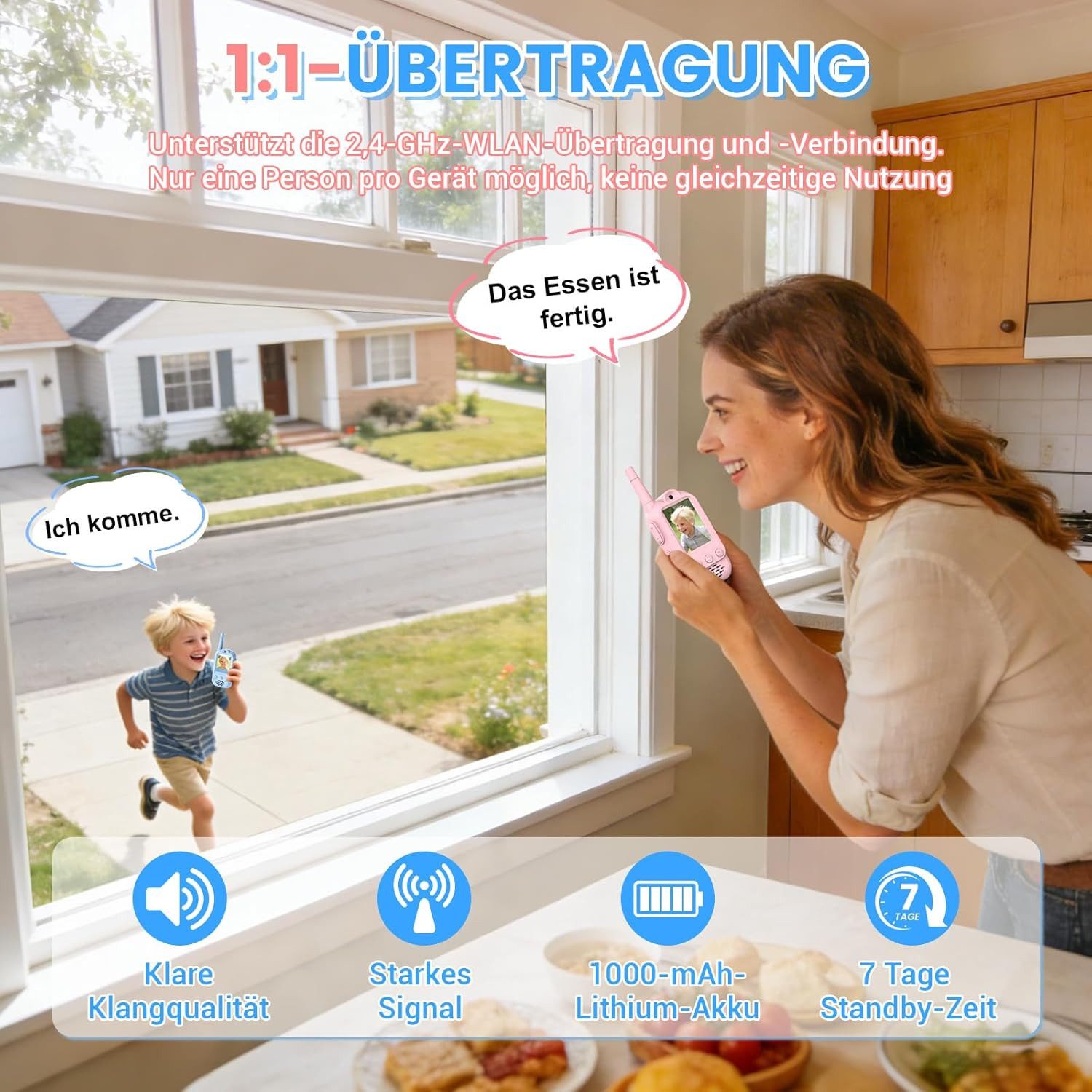 Luckice Walkie Talkie Video Walkie Talkie Kinder, Geschenk Junge Mädchen 3 4 5 6 7 8 Jahre, (Walki Talki Aufladbar Outdoor Spielzeug ab 3-12 Jahre Mädchen Kinderspielzeug ab 3-8 Jahre Jungen Geburtstagsgeschenk für Kind)