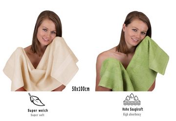 Betz Handtuch Set 12-tlg. Handtuch Set Premium Farbe Sand/avocadogrün, 100% Baumwolle, (12-tlg)